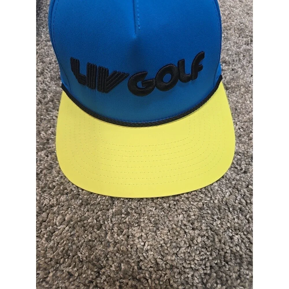 LIV GOLF Hat Cap Adjustable FlexFit 110 Blue Yellow